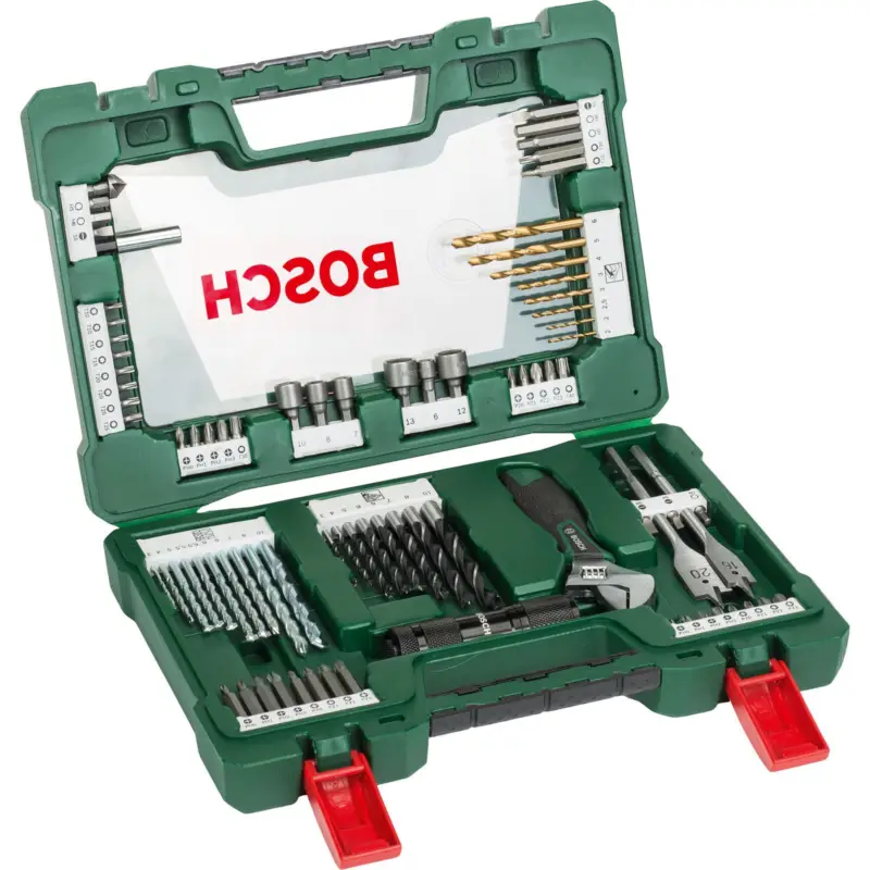 Schneller Versand Bosch V-Line TiN-Bohrer- und Bit-Set 83tlg. mit Taschenlampe und Gabelschlüssel - 2607017193