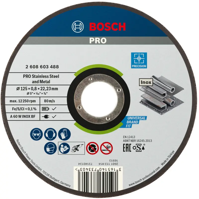 Sale Bosch PRO Stainless Steel and Metal Trennscheibe 125 x 0,8 x 22,23 mm - 2608603488