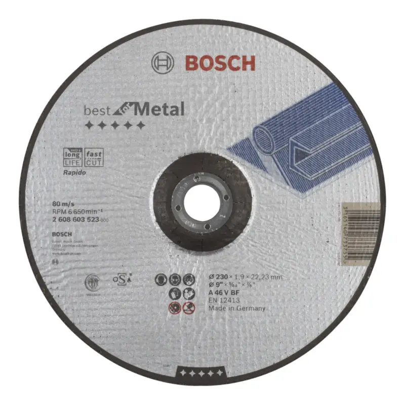 Bosch Trennscheibe gekröpft Best for Metal - Rapido A 46 V BF 230 mm 22,23 mm 1,9 mm - 2608603523 Begrenztes Angebot