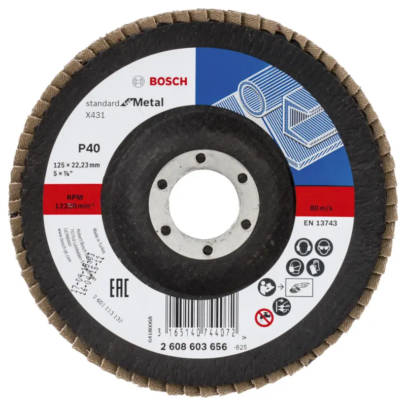 Bosch Fächerschleifscheibe X431 Standard for Metal gewinkelt 125 mm 22,23 mm 40 - 2608603656 Bestpreis