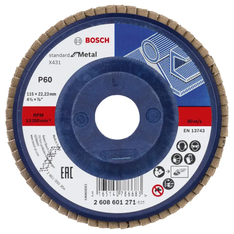 Sofort Bestellen Bosch Fächerschleifscheibe X431 Standard for Metal gerade 115 mm 60 Kunststoff - 2608601271
