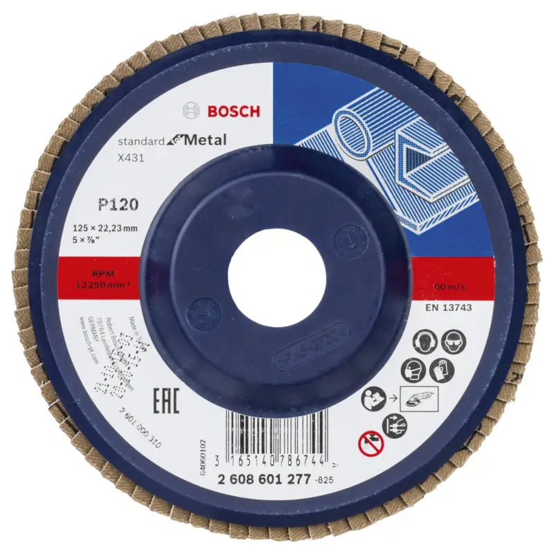 Bosch Fächerschleifscheibe X431 Standard for Metal gerade 125 mm 120 Kunststoff - 2608601277 Knallerangebot