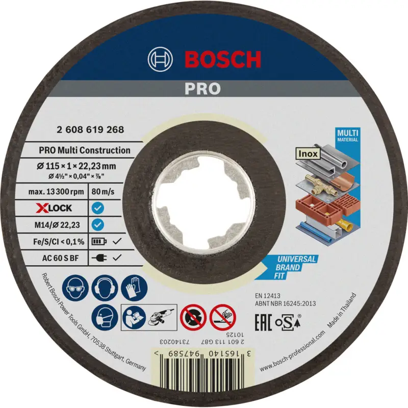 Markenprodukt Bosch PRO Multi Material X-Lock Trennscheibe 115 x 1 x 22,23 mm - 2608619268