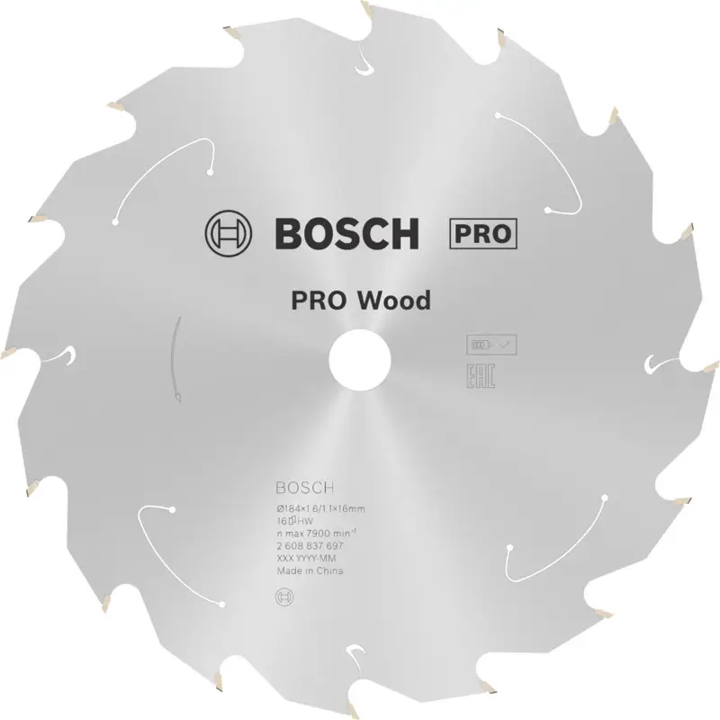 Sonderaktion Bosch PRO Wood cordless Blatt für Kreissägen 184 x 1,6 x 16 mm - 2608837697