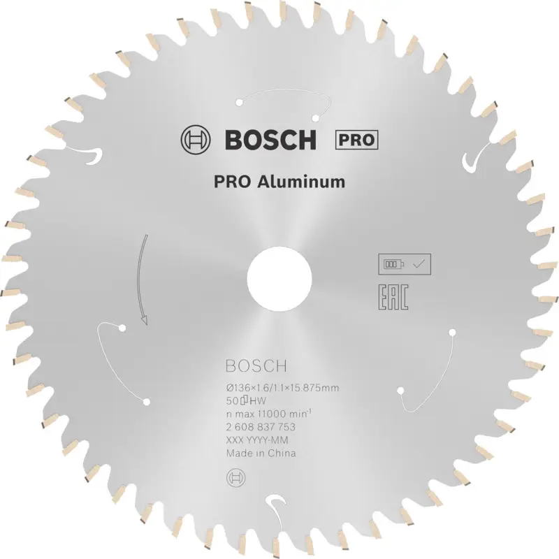 Garantierte Lieferung Bosch PRO Aluminium cordless Blatt für Kreissägen 136 x 1,6 x 15,875 mm - 2608837753