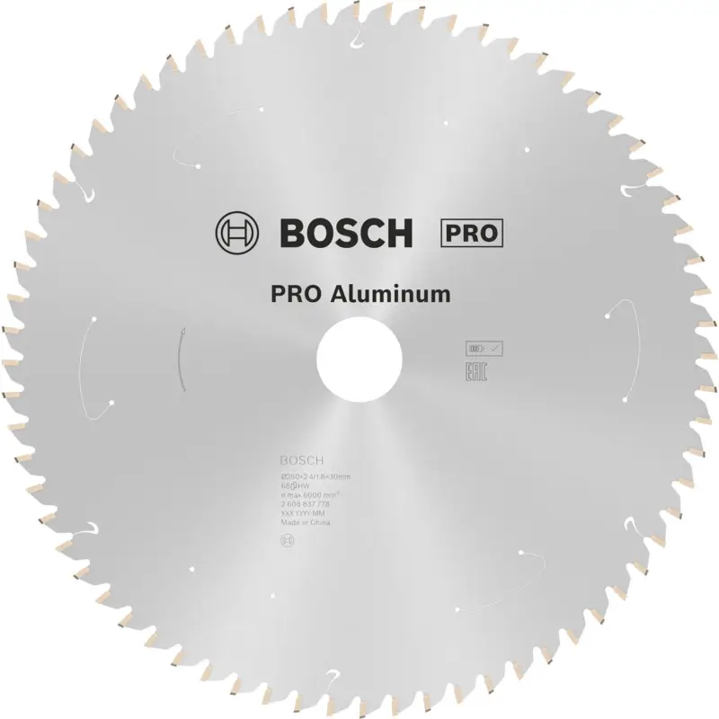 Garantierte Lieferung Bosch PRO Aluminium cordless Blatt für Kreissägen 250 x 2,4 x 30 mm - 2608837778