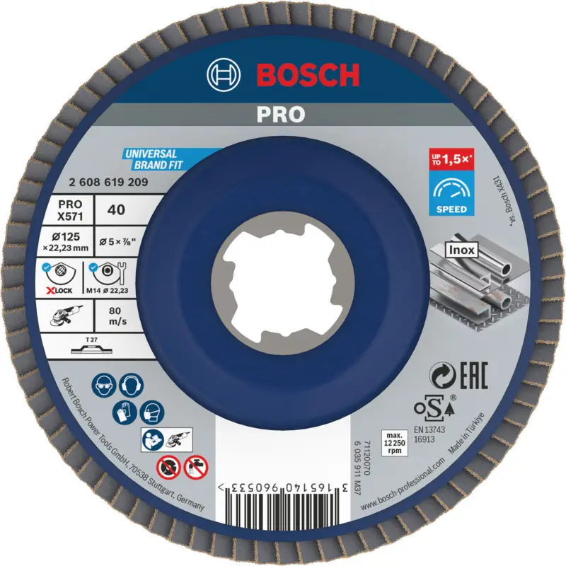 Sonderaktion Bosch PRO X571 X-Lock Fächerschleifscheibe 125 mm G40 - 2608619209