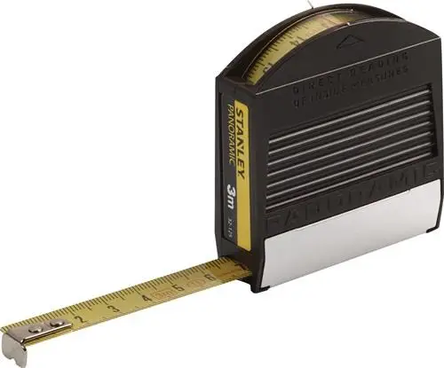 Sonderangebot STANLEY Taschenrollbandmaß Panoramic L.3m B.12,7mm mm/cm EG II Ku.Sichtfenster - 1-32-125
