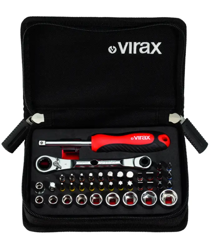 Jetzt Kaufen VIRAX 1/4" Kompakte Steckschlüssel + Bits Set - 41 Stk - 310400