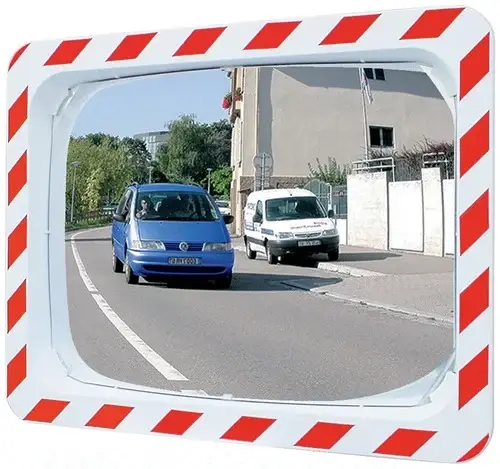 SPL Verkehrsspiegel H600xB800mm Kunststoff,rot/weiß f.2 Richtungen 20m - 556 Saisonangebot
