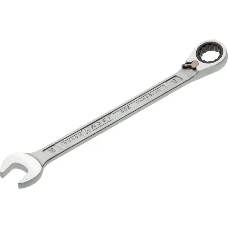 Neu Hazet Maulringratschenschlüssel 606 SW 16mm L.230,2mm umschaltbar,Rings.15Grad - 606-16