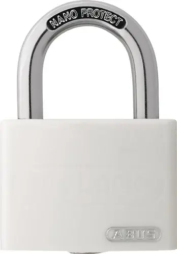 Online Kaufen ABUS Zylindervorhangschloss T65AL/40 weiß gl.Schlosskörper-B.43mm Alu.gl. - 49949 4