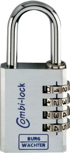 Markenprodukt BURG-WÄCHTER Zahlenvorhangschloss Combi Lock 90 Chromo Schlosskörper-B.40 mm Aluminium 4 Zahlenrollen - 90 40 CHROMO SB
