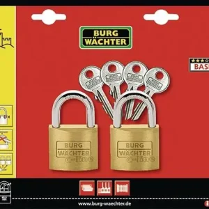 BURG-WÄCHTER Vorhangschloss-Set Duo 222 40 Bügelstärke 6 mm Bügelhöhe 22 mm - DUO 222 40 Preis Gesenkt