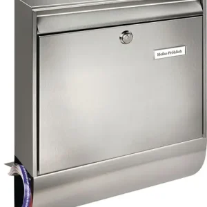 BURG-WÄCHTER Briefkasten Borkum-Set 38770 Ni H.422mm B.362mm T.100mm VA DIN C4 - 38770 NI Neuheit