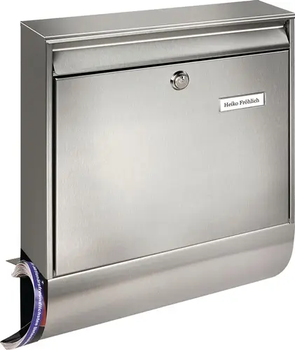 BURG-WÄCHTER Briefkasten Borkum-Set 38770 Ni H.422mm B.362mm T.100mm VA DIN C4 - 38770 NI Neuheit