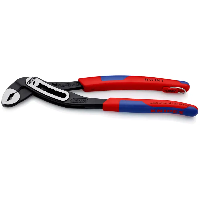 Knipex Alligator® mit Befestigungsöse schwarz atramentiert, mit schlanken Mehrkomponenten-Hüllen, mit integrierter Befestigungsöse zum Anbringen einer Absturzsicherung 250 mm - 8802250TBK Neue Kollektion