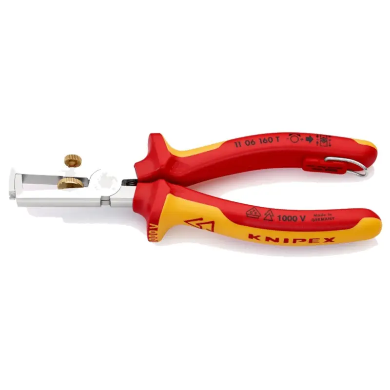Billig Knipex Abisolierzange mit Befestigungsöse und Öffnungsfeder universal - 1106160T