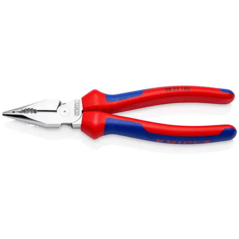 Günstig Knipex Spitz-Kombizange mit Mehrkomponenten-Hüllen verchromt 185 mm - 0825185