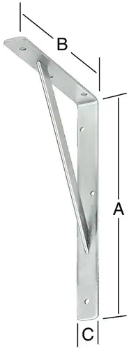 Sonderaktion VORMANN Stegkonsole L.300mm H.200mm B.30mm S.4mm verz.Trgf.300kg - 000159300Z