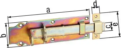 GAH Alberts Schlossriegel L.140mm B.52mm ger. STA galv. gelb verz. Ausschub 41mm - 116774 Beliebt