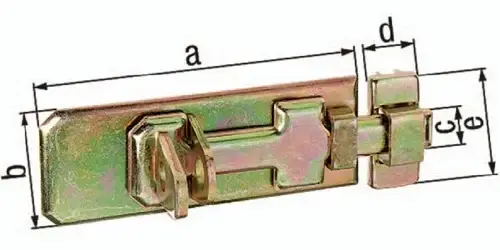GAH Alberts Sicherheits-Schlossriegel L.140mm B.55 STA galv. gelb verz. - 123086 Preis Gesenkt