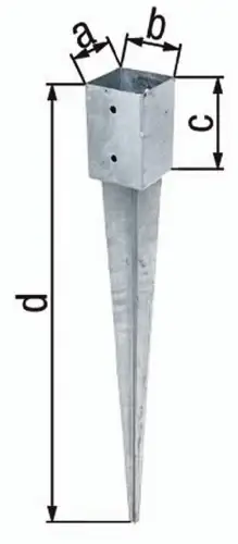 Billig GAH Alberts Einschlag-Bodenhülse a91xb91xc150xd750mm STA roh TZN - 211288