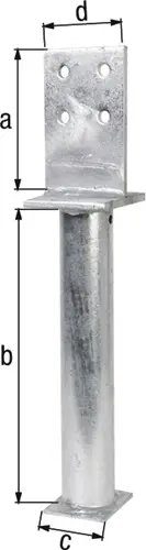 GAH Alberts T-Pfostenträger 130x500x80x90mm STA roh TZN - 212681 Direktkauf
