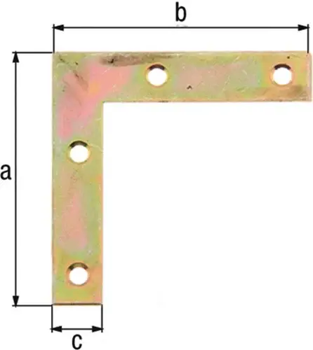 GAH Alberts Möbelwinkel L.75 x 75 mm B.12 mm Stahl galvanisiert gelb verzinkt - 337001 Preis Gesenkt
