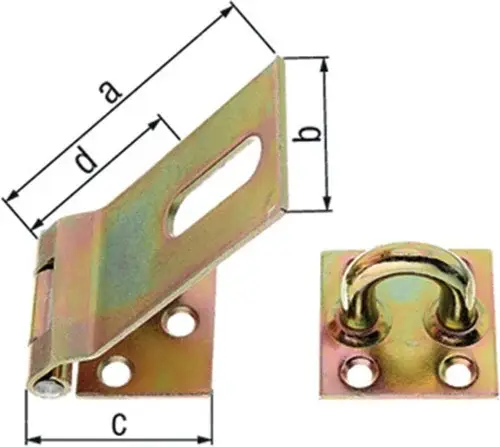 GAH Alberts Sicherheits-Überfalle L.85x38mm B.37mm STA galv. gelb verz. - 348359 Zertifiziert