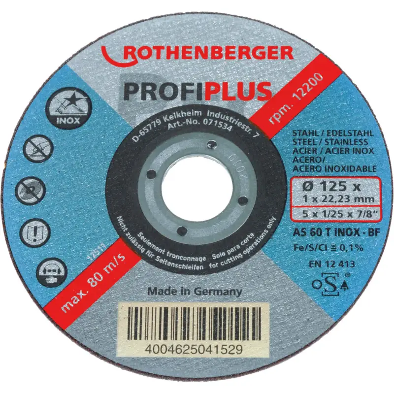 ROTHENBERGER Trennscheibe INOX PROFI PLUS (125×1×22), 10 Stück - 071534D Online Kaufen