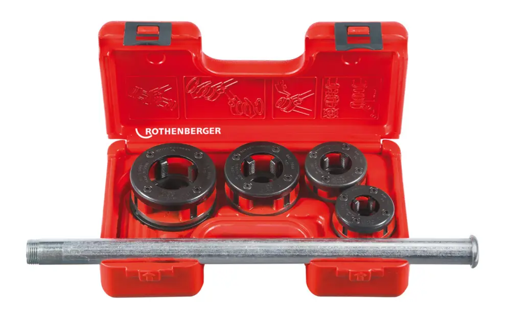 Mega-Angebot ROTHENBERGER SUPER CUT-Set Gewindeschneid-Koffer 1/2-1.1/4", BSPT R - 070781X