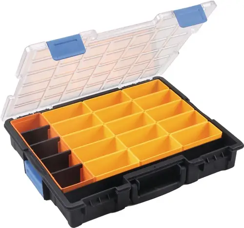 Must-Have Sortimentskasten B440xT355xH76mm 21 Fächer 4 Trennstege transp.schwarz - 454240