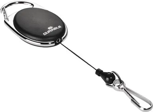Neuheit Durable Ausweishalter mit Federhaken schwarz - 832701
