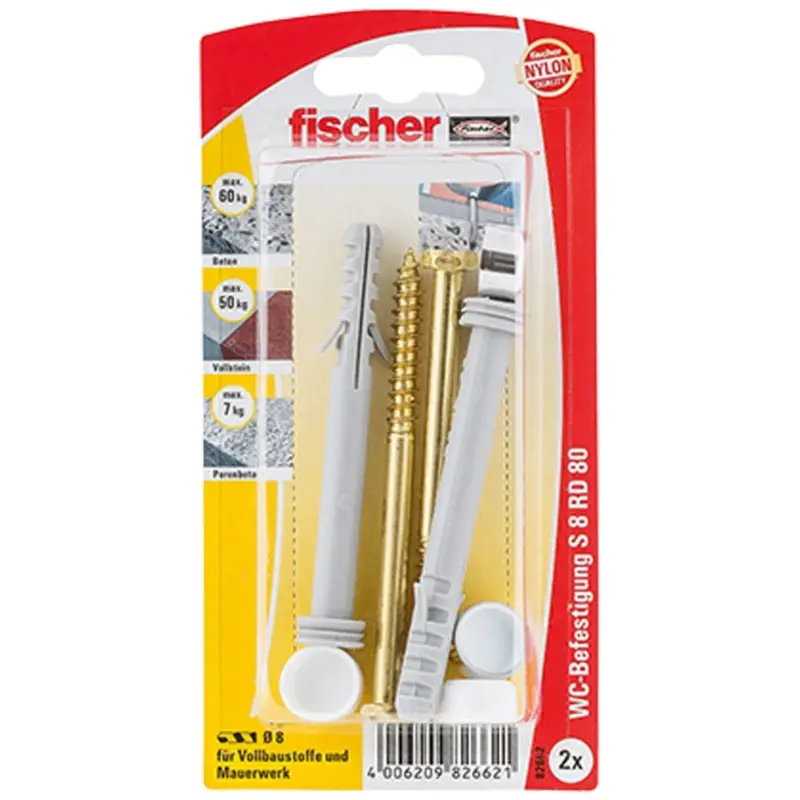 Neu Im Sortiment Fischer WC - Befestigung S 8 RD 80 Set - 82662