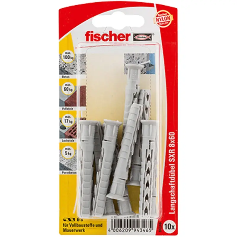 Preis Gesenkt Fischer 10x Langschaftdübel SXR 8x60 - 94346