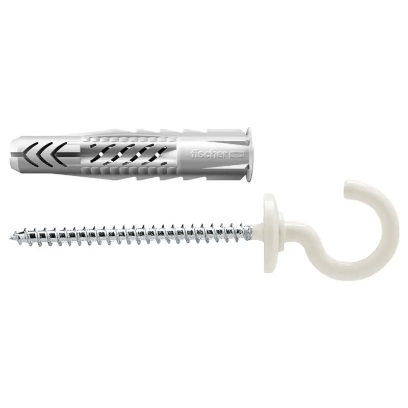 Fischer 25x Universaldübel UX 8X50 RH N mit Rand und Rundhaken nylonbeschichtet - 94412 Garantierte Lieferung