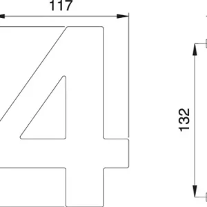 Bestpreis edi Hausnummer Ziffer 4 VA ma 150mm B.117mm - 2504/0000/00