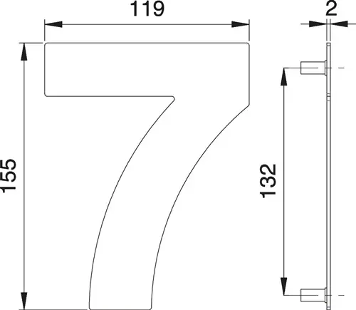 Sonderaktion edi Hausnummer Ziffer 7 VA ma 150mm B.119mm - 2507/0000/00
