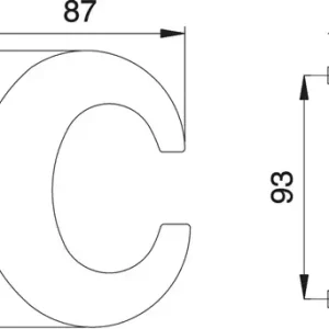 edi Hausnummer Buchstabe c VA ma 110mm B.87mm - 2512/0000/00 Neue Kollektion
