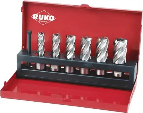 Direkt Vom Hersteller RUKO Kernbohrersatz HSS mit Weldonschaft CBN geschliffen 7tlg. In Industriekassette - 108820/RUKO