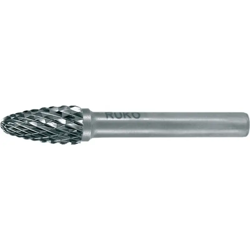 Abverkauf RUKO Hartmetall-Frässtift RBF Ø 8 mm Kopflänge 18 mm Schaft-Ø 6 mm blank Verzahnung KVZ 4 - 116031
