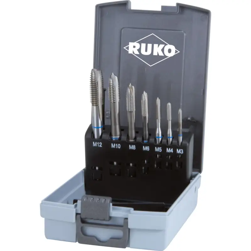 RUKO Maschinengewindebohrer-Satz 7tlg. Form B HSS in Kunststoffkassette - 245057RO Letzte Chance