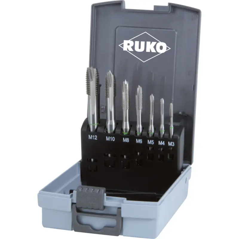 RUKO Maschinengewindebohrer-Satz 7tlg. Form B HSSE-Co 5 in Kunststoffkassette - 245061RO Günstig