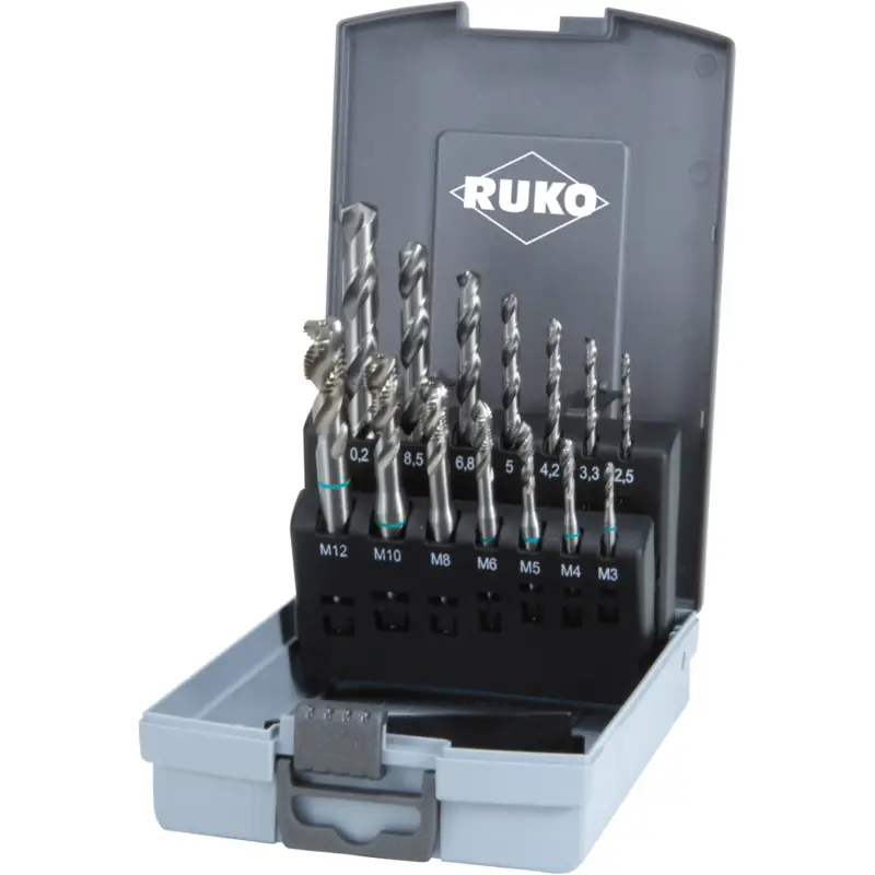 RUKO Maschinengewindebohrer-Satz 14tlg. Form C HSS in Kunststoffkassette - 245049RO Neue Kollektion