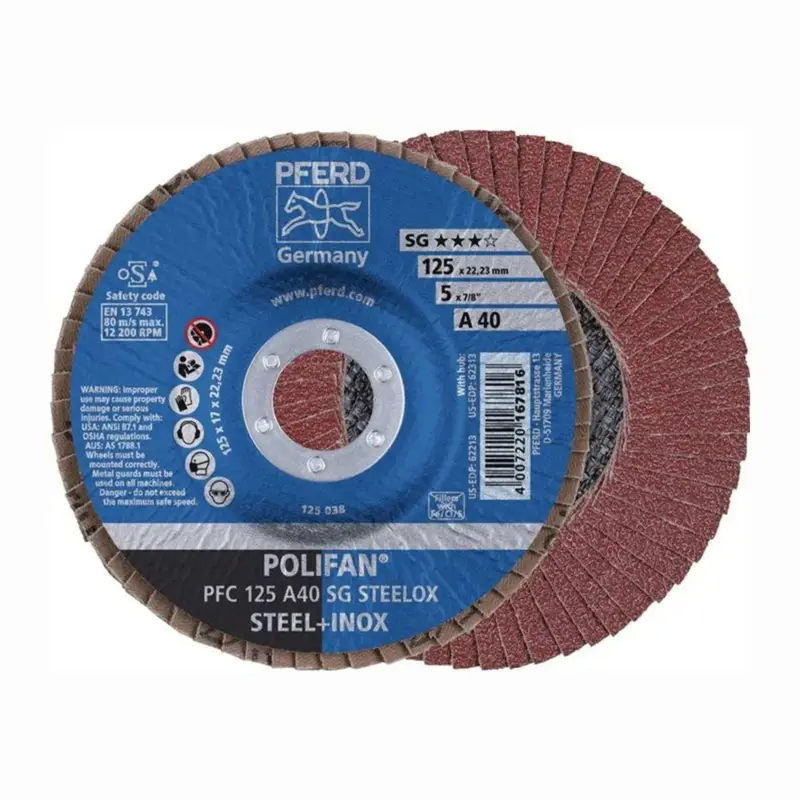 Bestseller PFERD Fächerscheibe POLIFAN A SG STEELOX Ø 125 mm Körnung A-60 konisch - 67706125