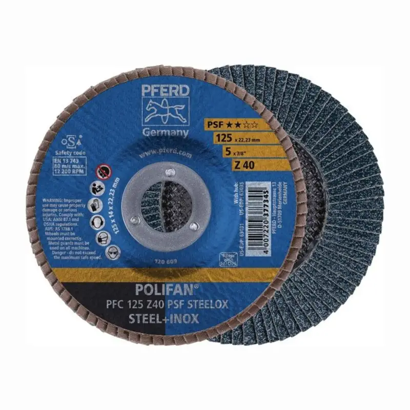 PFERD Fächerscheibe POLIFAN Z PSF STEELOX Ø 125 mm Körnung Z-40 konisch - 67764125 Top-Angebot
