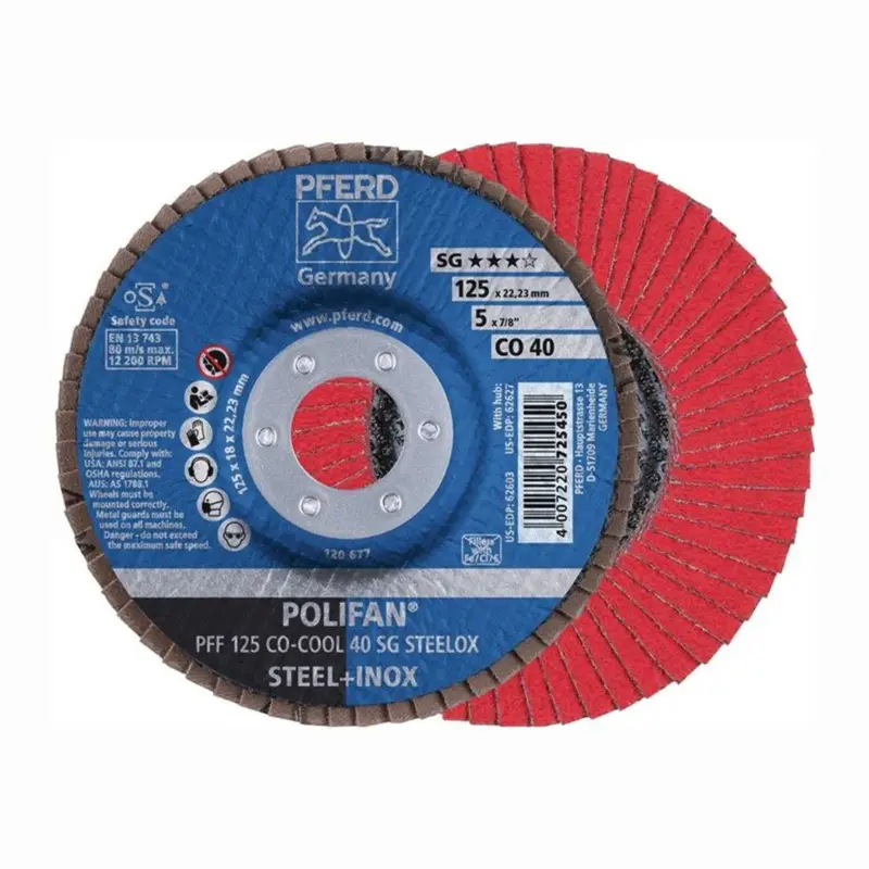 Markenprodukt PFERD Fächerscheibe POLIFAN CO-COOL SG STEELOX Ø 125 mm Körnung 40 konisch - 67760425