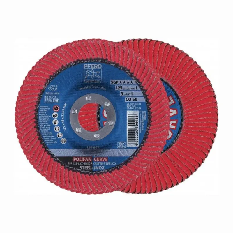 Preisknaller PFERD Fächerscheibe POLIFAN CO SGP CURVE STEELOX Ø 125 mm Körnung 60 konisch L - 67689066