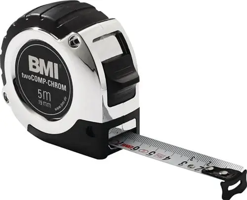 Geprüft BMI Taschenrollbandmaß chrom L.8m B.25mm mm/cm EG II Ku.Automatic - 475841221